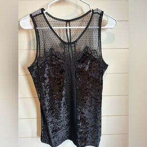 Black Velvet and Lace Tank Top